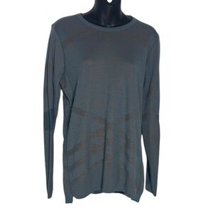 Smartwool women’s xl Intraknit thermal sweater grey orange wool blend